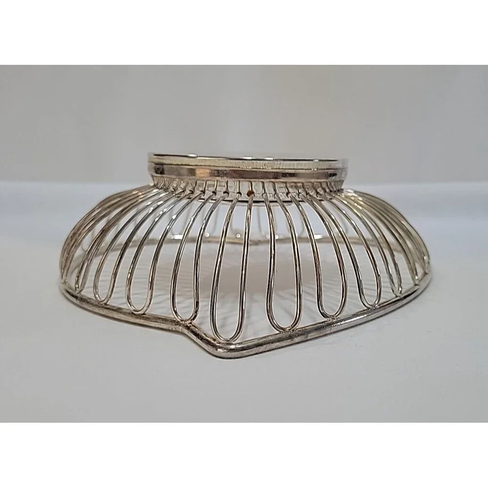 Vintage Silverplate Heart-Shaped Fruit Basket with Leaf Accent